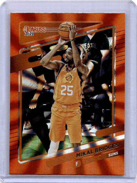 2021-22 Donruss #169 Mikal Bridges Holo Orange Laser
