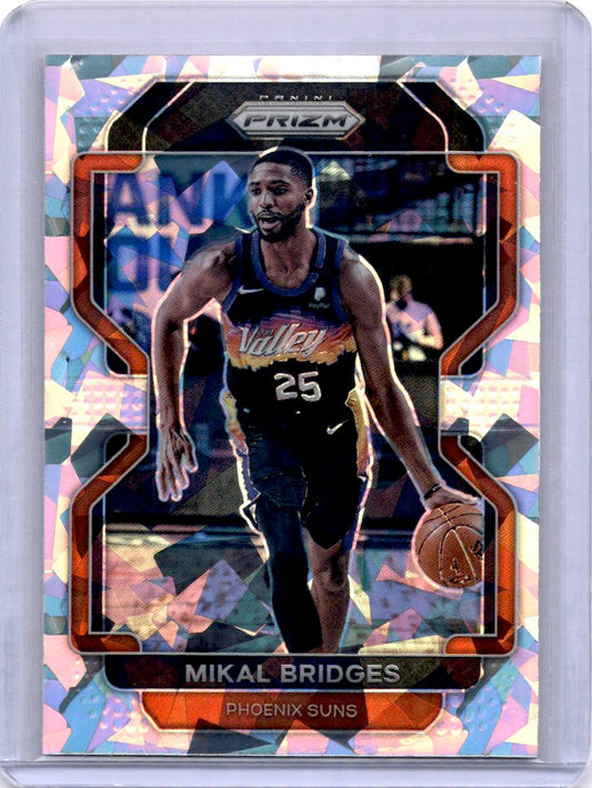2021-22 Panini Prizm #27 Mikal Bridges Ice