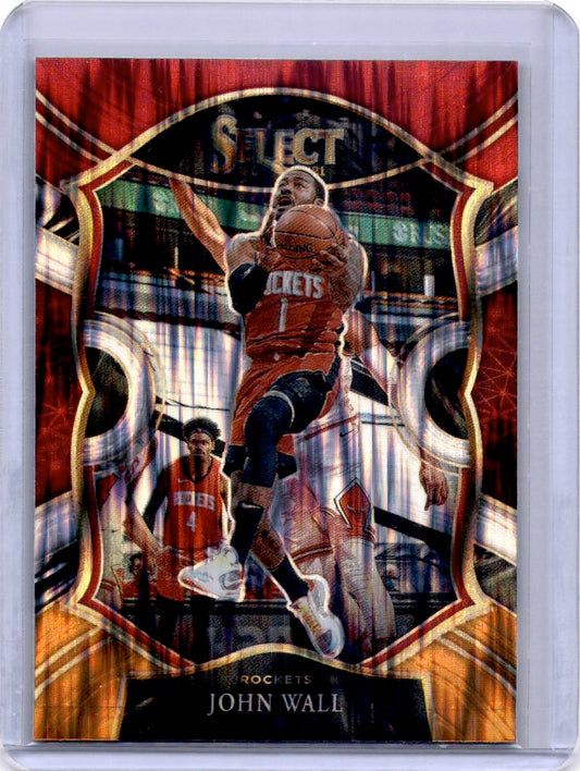 2020-21 Panini Select #31 John Wall Red White Orange Flash