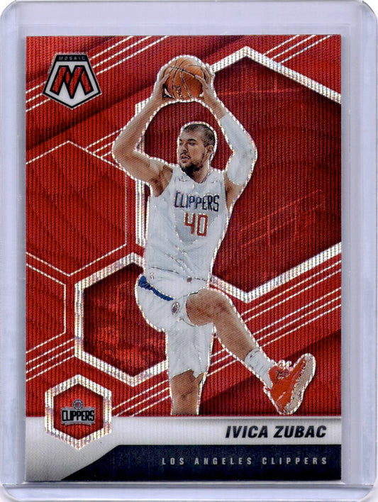 2020-21 Panini Mosaic #60 Ivica Zubac Mosaic Red Wave