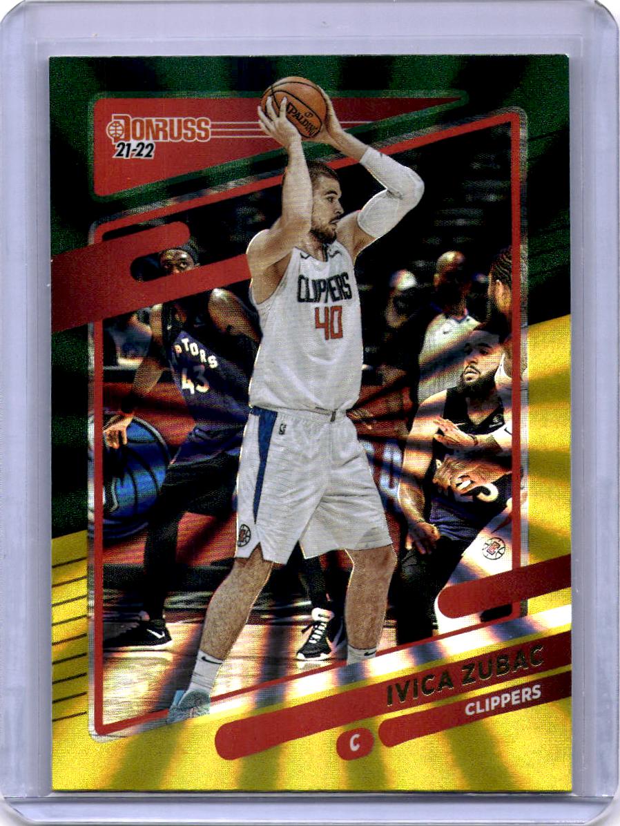 2021-22 Donruss #194 Ivica Zubac Holo Green and Yellow Laser