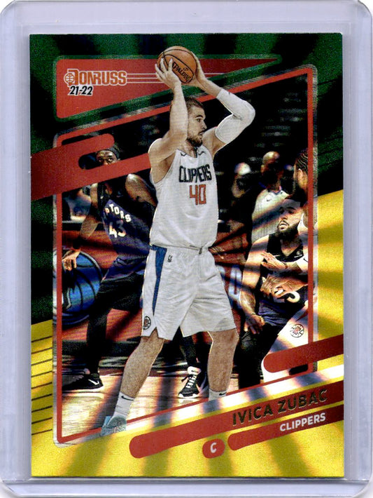 2021-22 Donruss #194 Ivica Zubac Holo Green and Yellow Laser