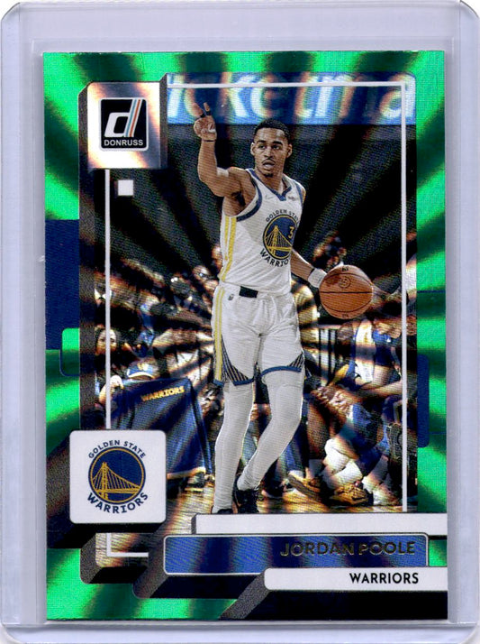 2022-23 Donruss #120 Jordan Poole Holo Laser Green