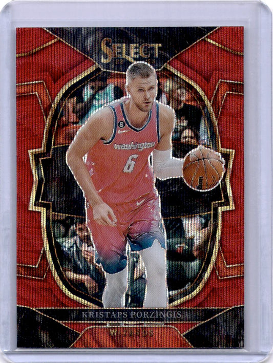 2022-23 Panini Select #4 Kristaps Porzingis Red Wave Prizms