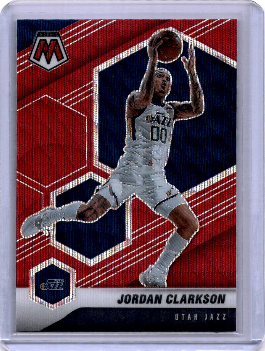 2020-21 Panini Mosaic #2 Jordan Clarkson Mosaic Red Wave