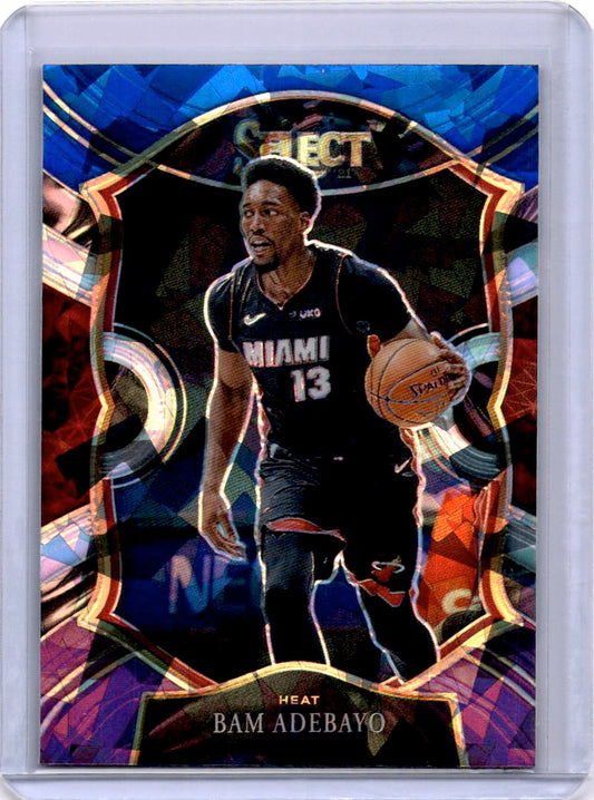 2020-21 Panini Select #8 Bam Adebayo Blue White Purple Cracked Ice