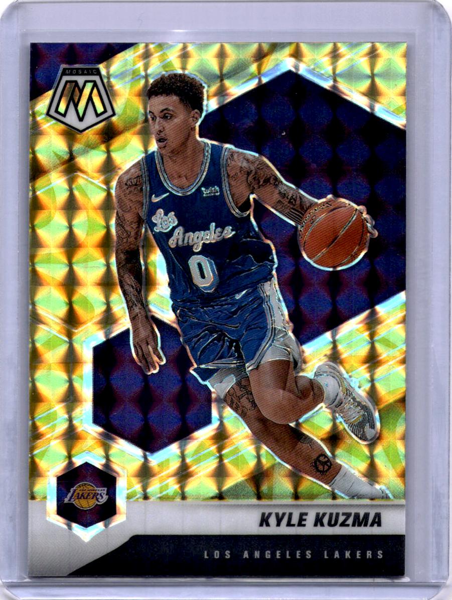 2020-21 Panini Mosaic #1 Kyle Kuzma Mosaic Reactive Yellow