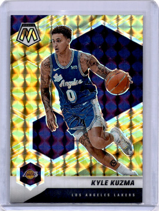 2020-21 Panini Mosaic #1 Kyle Kuzma Mosaic Reactive Yellow
