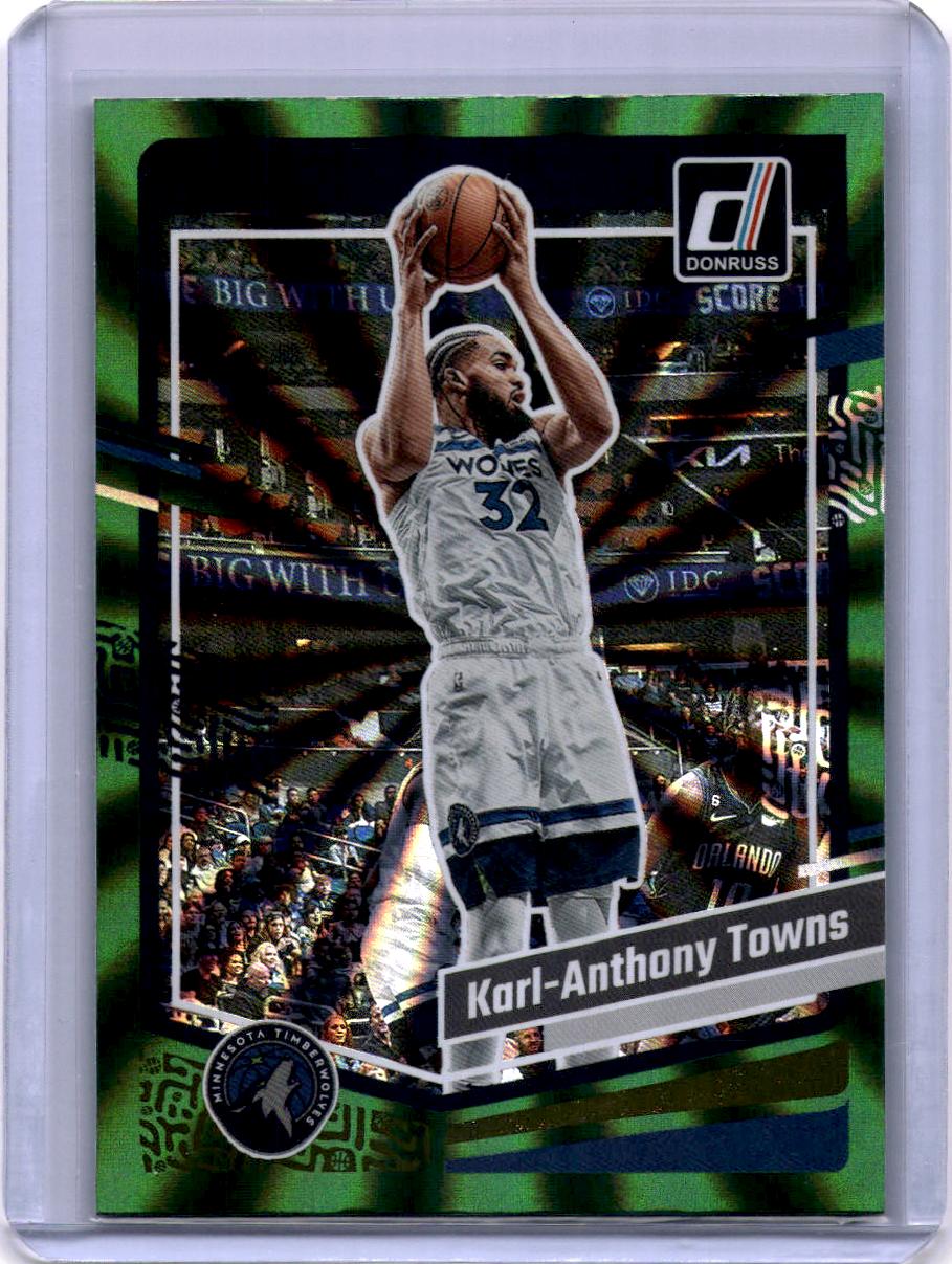 2023-24 Donruss #155 Karl-Anthony Towns Green Laser Holo