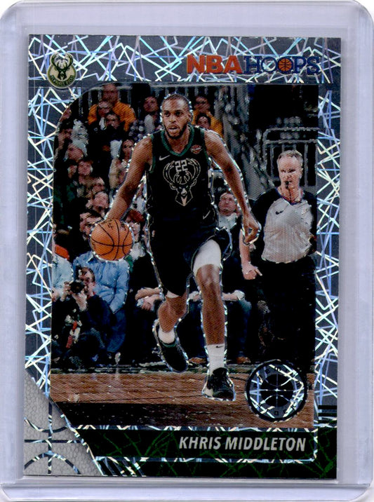 2019-20 Hoops Premium Stock #107 Khris Middleton Prizms Silver Laser