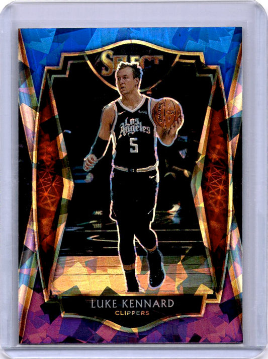 2020-21 Panini Select #159 Luke Kennard Blue White Purple Cracked Ice