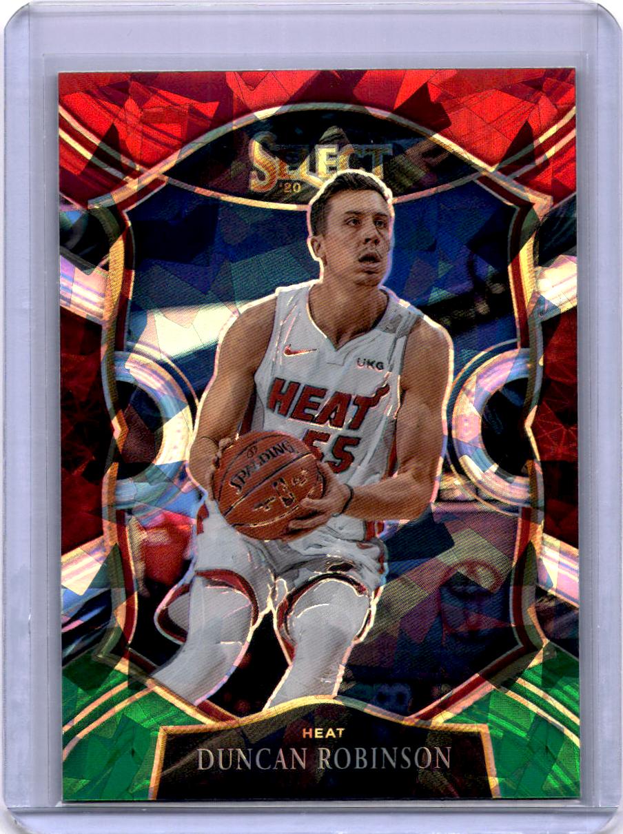 2020-21 Panini Select #30 Duncan Robinson Red White Green Cracked Ice