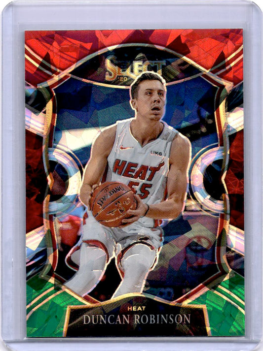 2020-21 Panini Select #30 Duncan Robinson Red White Green Cracked Ice