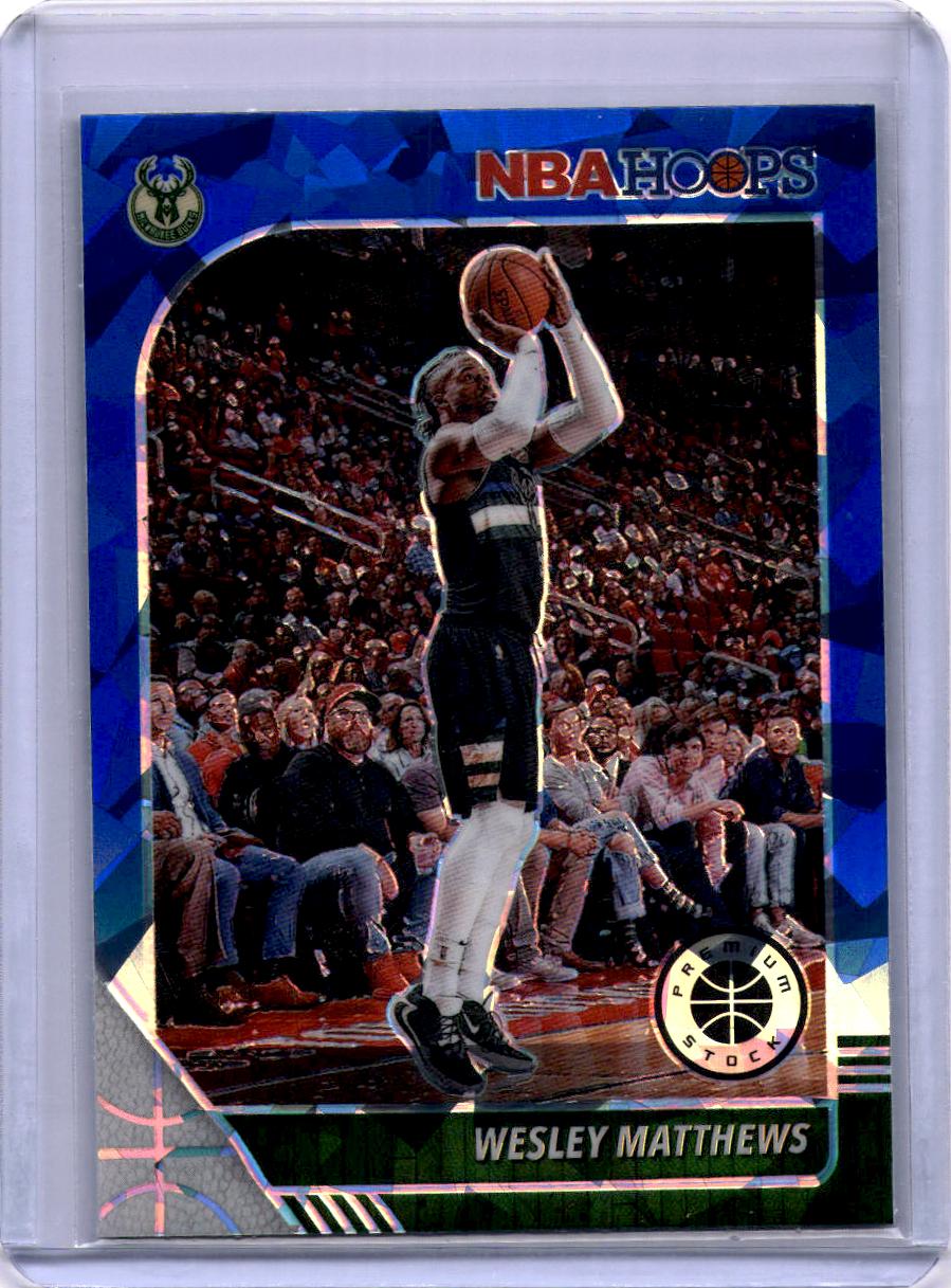 2019-20 Hoops Premium Stock #75 Wesley Matthews Prizms Blue Cracked Ice