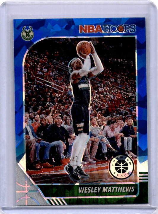 2019-20 Hoops Premium Stock #75 Wesley Matthews Prizms Blue Cracked Ice