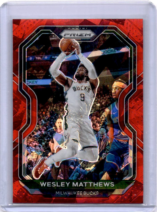 2020-21 Panini Prizm #168 Wesley Matthews Red Ice Prizms