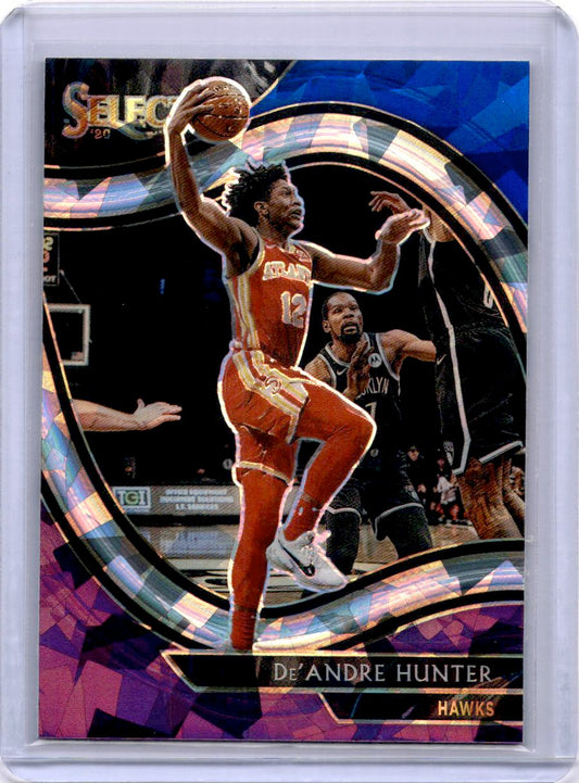 2020-21 Panini Select #242 De'Andre Hunter Blue White Purple Cracked Ice