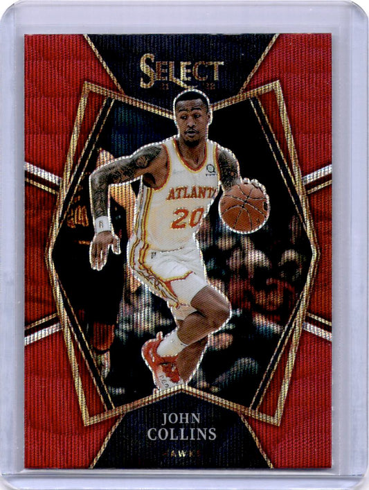 2021-22 Panini Select #103 John Collins Red Wave Prizms