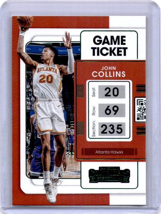 2021-22 Panini Contenders #14 John Collins Game Ticket Red