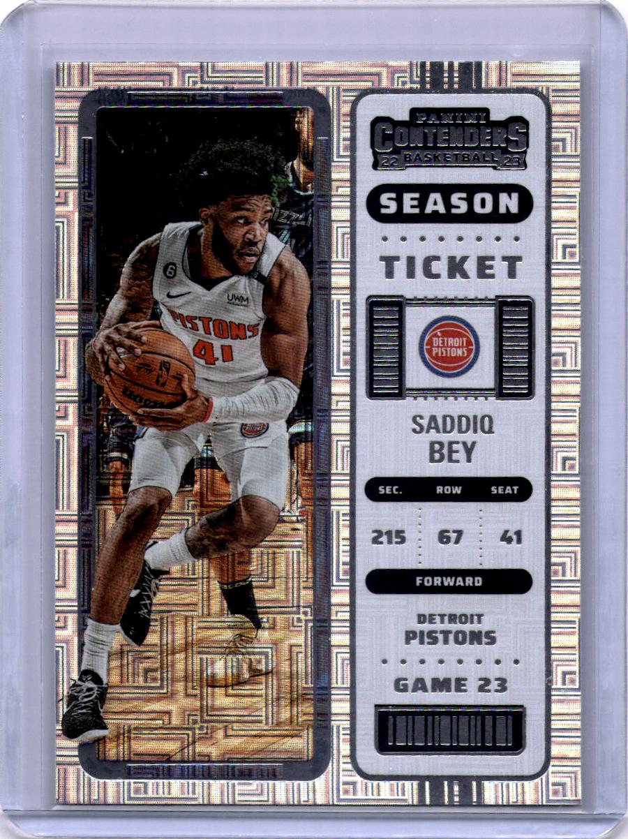 2022-23 Panini Contenders #40 Saddiq Bey Season Ticket Mojo
