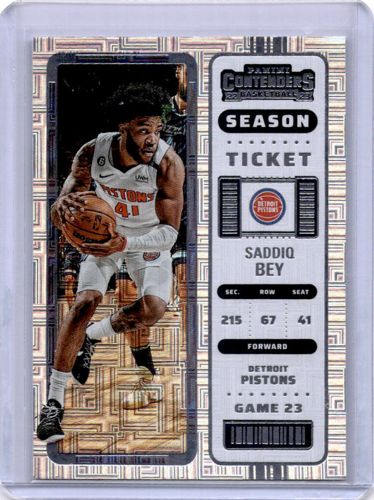 2022-23 Panini Contenders #40 Saddiq Bey Season Ticket Mojo
