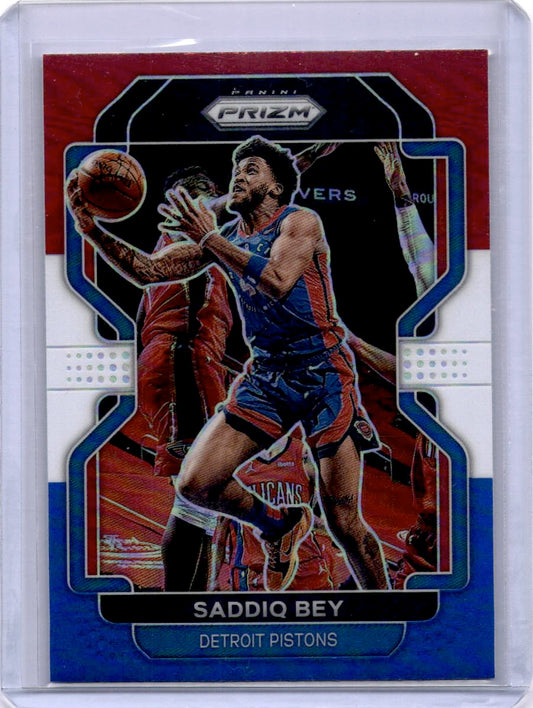 2021-22 Panini Prizm #193 Saddiq Bey Red White and Blue