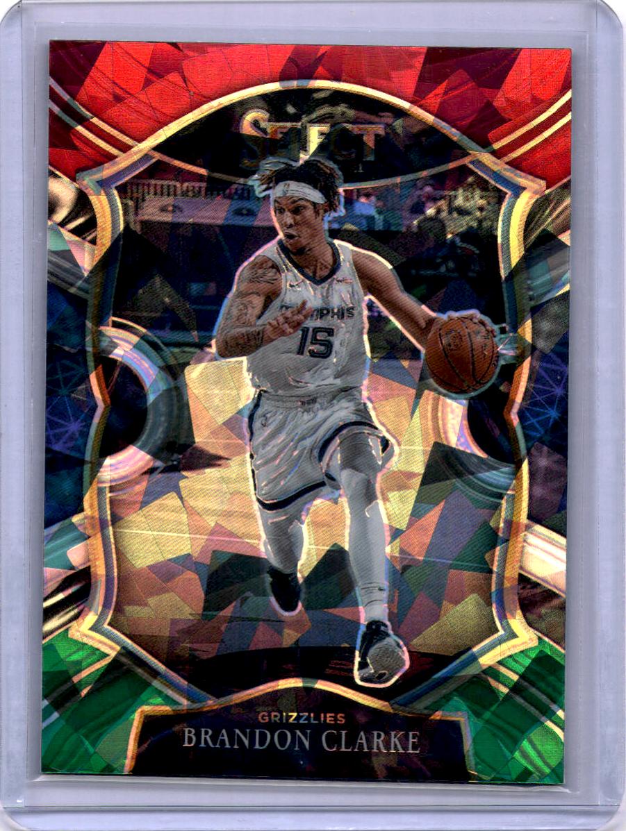 2020-21 Panini Select #55 Brandon Clarke Red White Green Cracked Ice