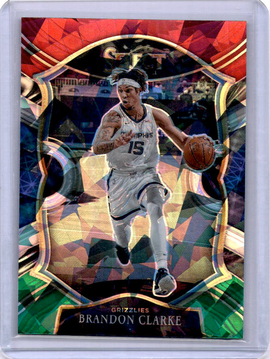 2020-21 Panini Select #55 Brandon Clarke Red White Green Cracked Ice