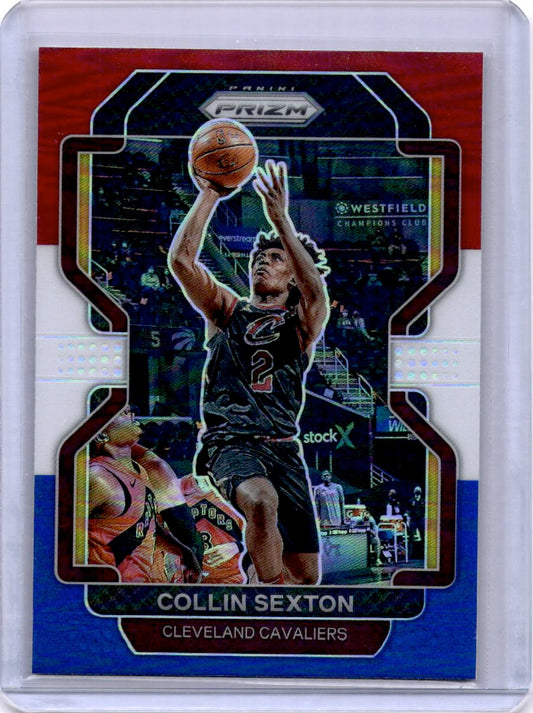 2021-22 Panini Prizm #240 Collin Sexton Red White and Blue