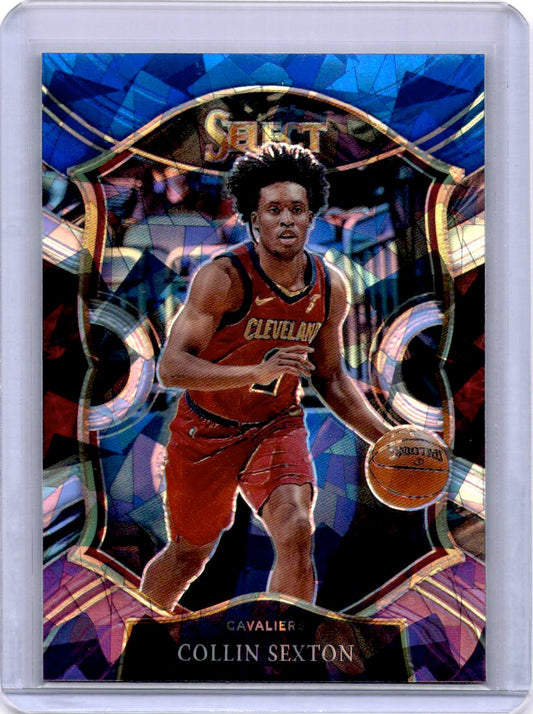 2020-21 Panini Select #59 Collin Sexton Blue White Purple Cracked Ice