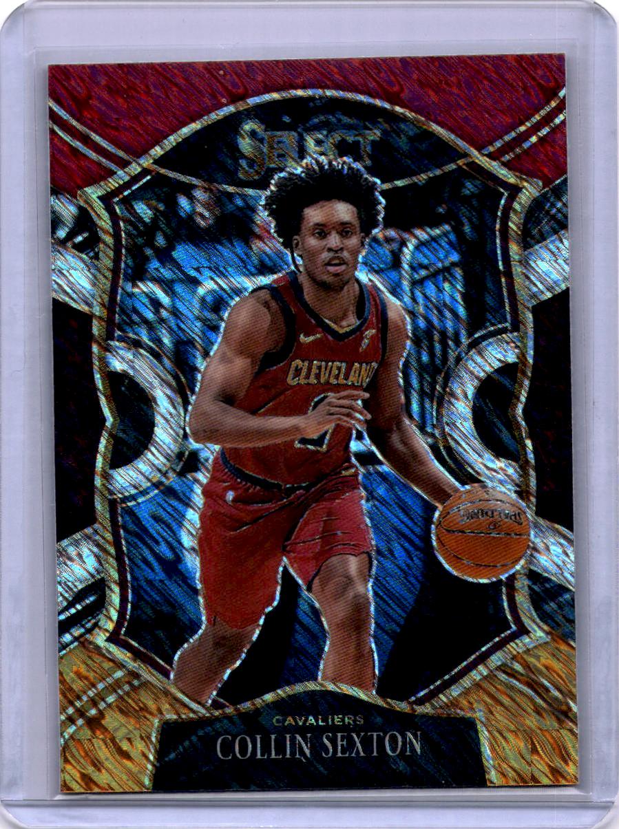 2020-21 Panini Select #59 Collin Sexton Red White Orange Shimmer