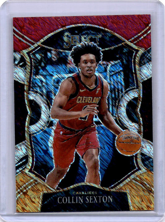 2020-21 Panini Select #59 Collin Sexton Red White Orange Shimmer