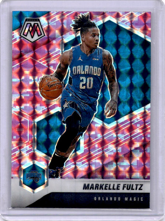 2020-21 Panini Mosaic #54 Markelle Fultz Mosaic Camo Pink