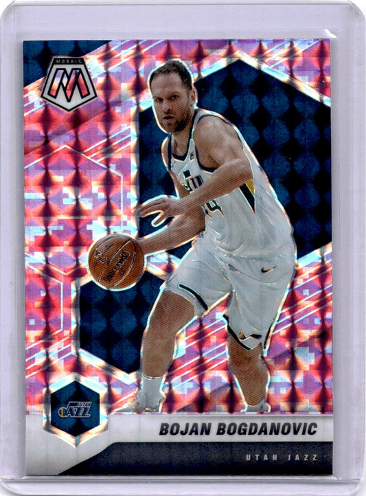 2020-21 Panini Mosaic #187 Bojan Bogdanovic Mosaic Camo Pink