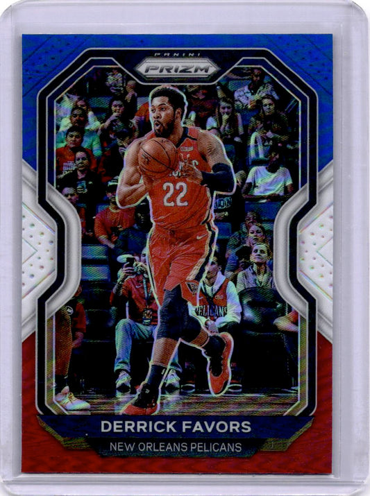 2020-21 Panini Prizm #133 Derrick Favors Red, White and Blue Prizms
