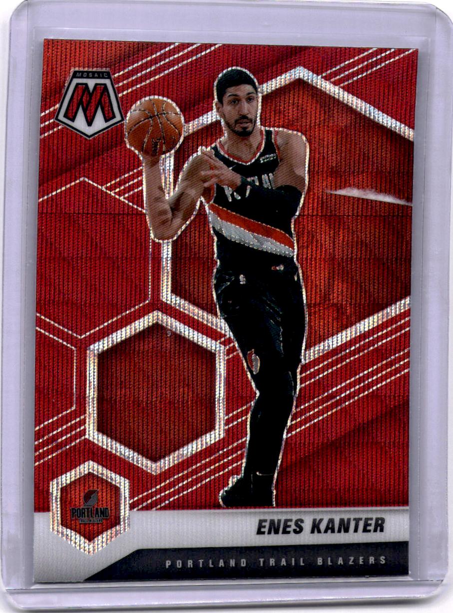 2020-21 Panini Mosaic #120 Enes Kanter Mosaic Red Wave