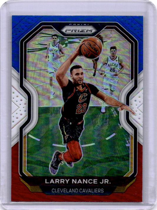 2020-21 Panini Prizm #191 Larry Nance Jr. Red, White and Blue Prizms