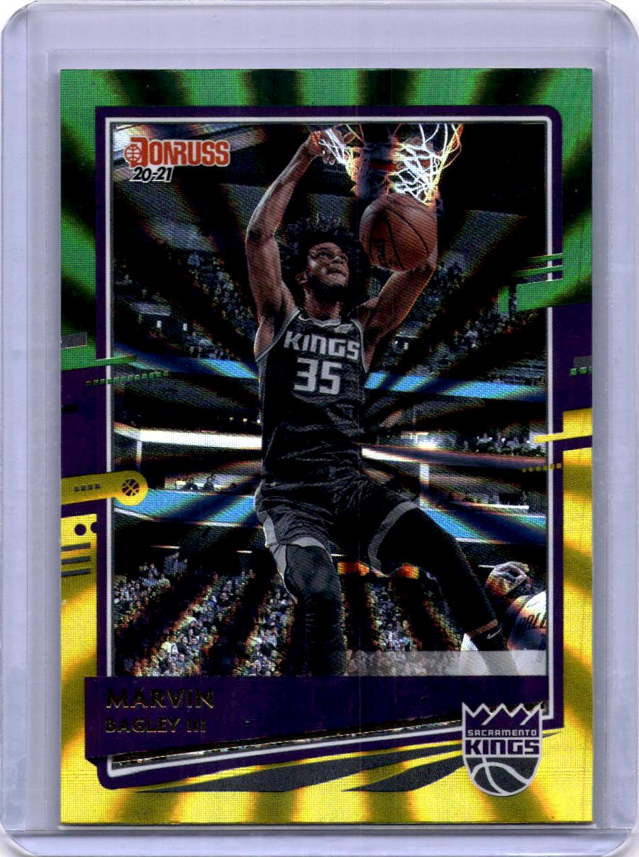2020-21 Donruss #24 Marvin Bagley III Holo Green and Yellow Laser