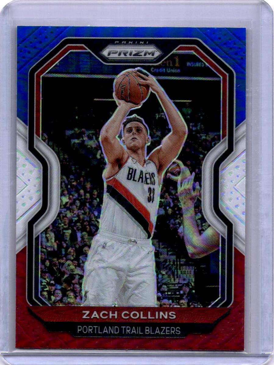 2020-21 Panini Prizm #6 Zach Collins Red, White and Blue Prizms