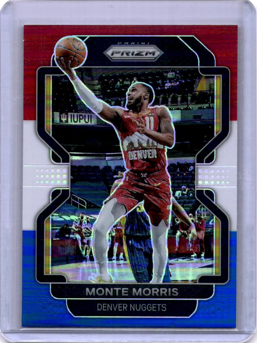 2021-22 Panini Prizm #16 Monte Morris Red White and Blue