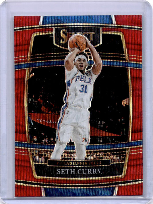 2021-22 Panini Select #84 Seth Curry Red Wave Prizms