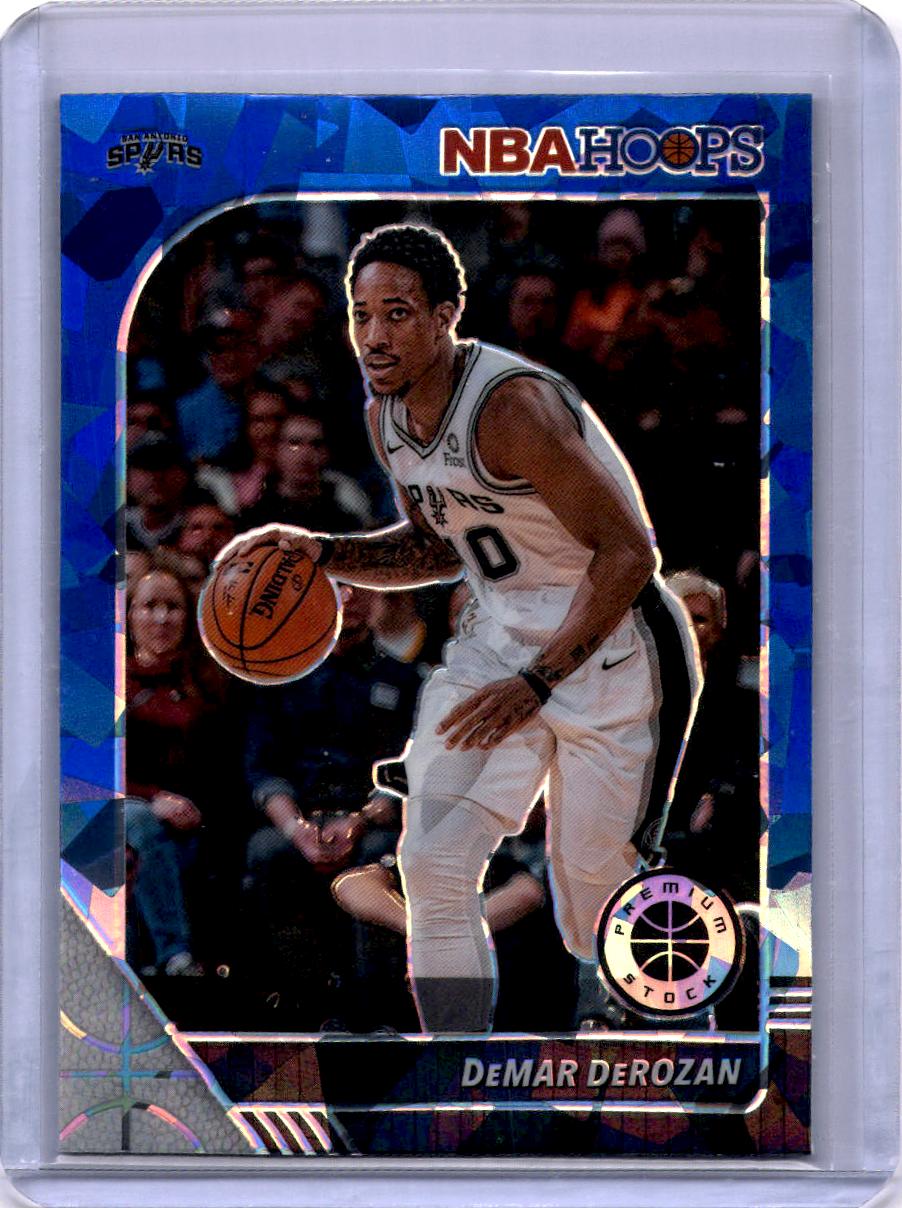 2019-20 Hoops Premium Stock #172 DeMar DeRozan Prizms Blue Cracked Ice