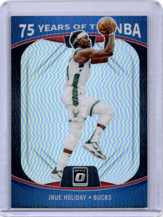 2021-22 Panini Prizm #34 Jrue Holiday 75 Years of the NBA (Donruss Optic)