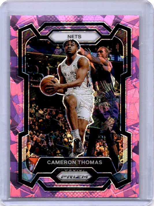 2023-24 Panini Prizm #113 Cameron Thomas Prizms Pink Ice