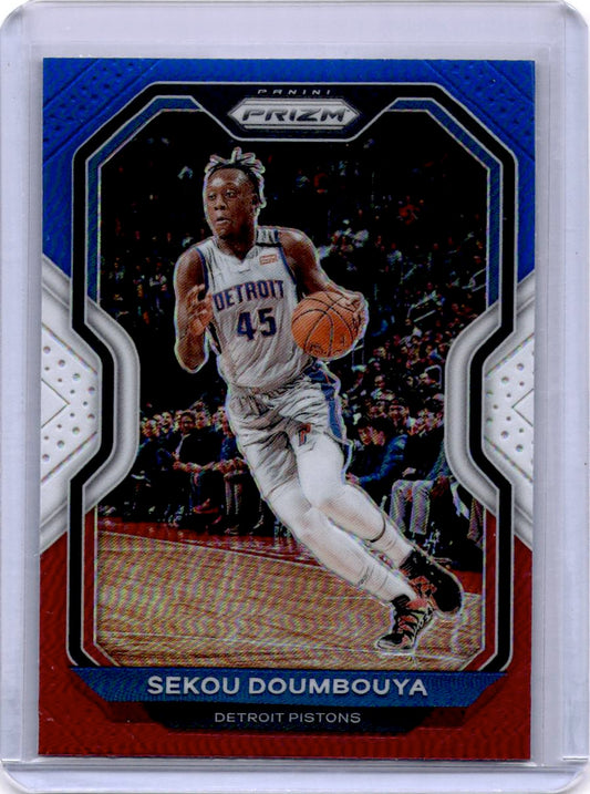 2020-21 Panini Prizm #58 Sekou Doumbouya Red, White and Blue Prizms
