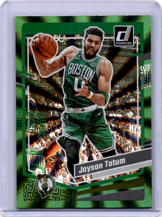 2023-24 Donruss #197 Jayson Tatum Green Laser Holo