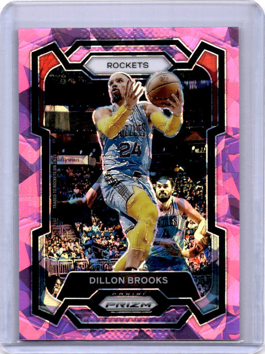 2023-24 Panini Prizm #68 Dillon Brooks Prizms Pink Ice