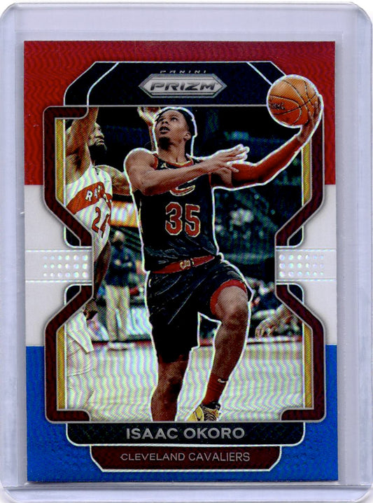 2021-22 Panini Prizm #212 Isaac Okoro Red White and Blue
