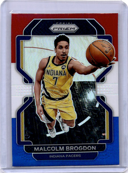 2021-22 Panini Prizm #135 Malcolm Brogdon Red White and Blue