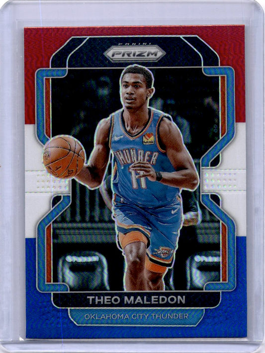 2021-22 Panini Prizm #179 Theo Maledon Red White and Blue